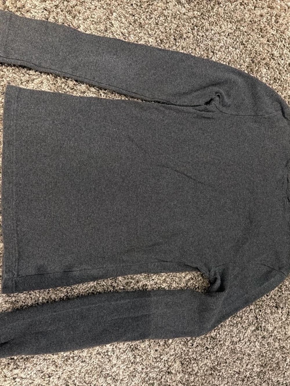 Ralph Lauren Long Sleeve Crewneck Tee - Charcoal with Green Logo - Picture 4 of 4
